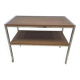 Mobile side table, brown, veneer, chrome-plated steel, Germany, 1970s.