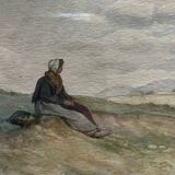 Watercolor painting Florian N. CABANE (1831-1922) Provençal painter