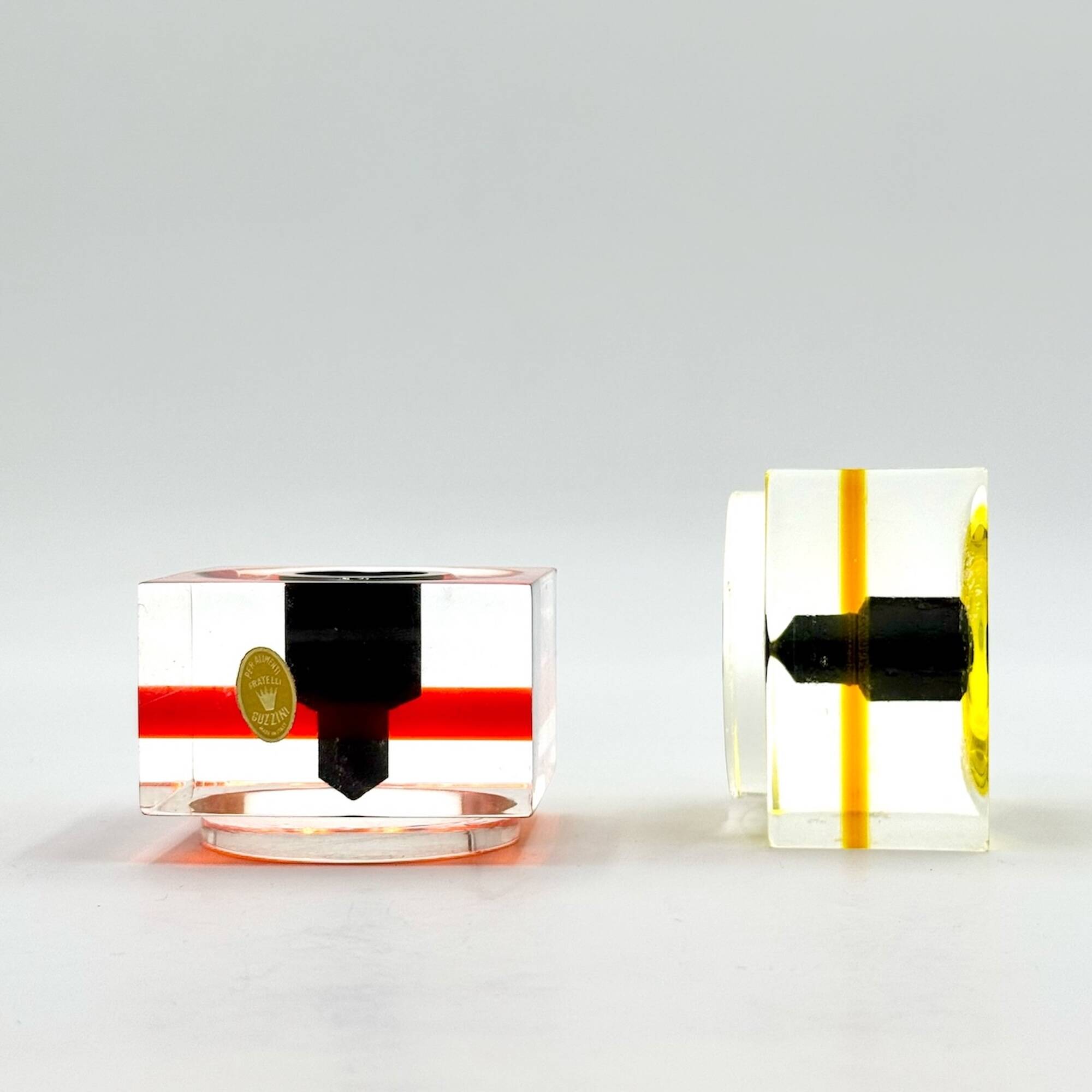 Pair of Candlestick Holders by Luigi Massoni for Fratelli Guzzini, 1970s