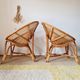 Pair of vintage basket chairs in rattan – Riviera style 1960