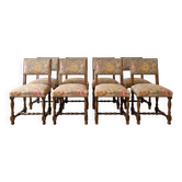 Lot de 8 chaises vintage tapissées de style traditionnel