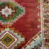 Vintage moroccan rug 157x109 cm tazenacht berber atlas, tribal, red , blue