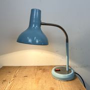 Blue Industrial Gooseneck Table Lamp, 1960s