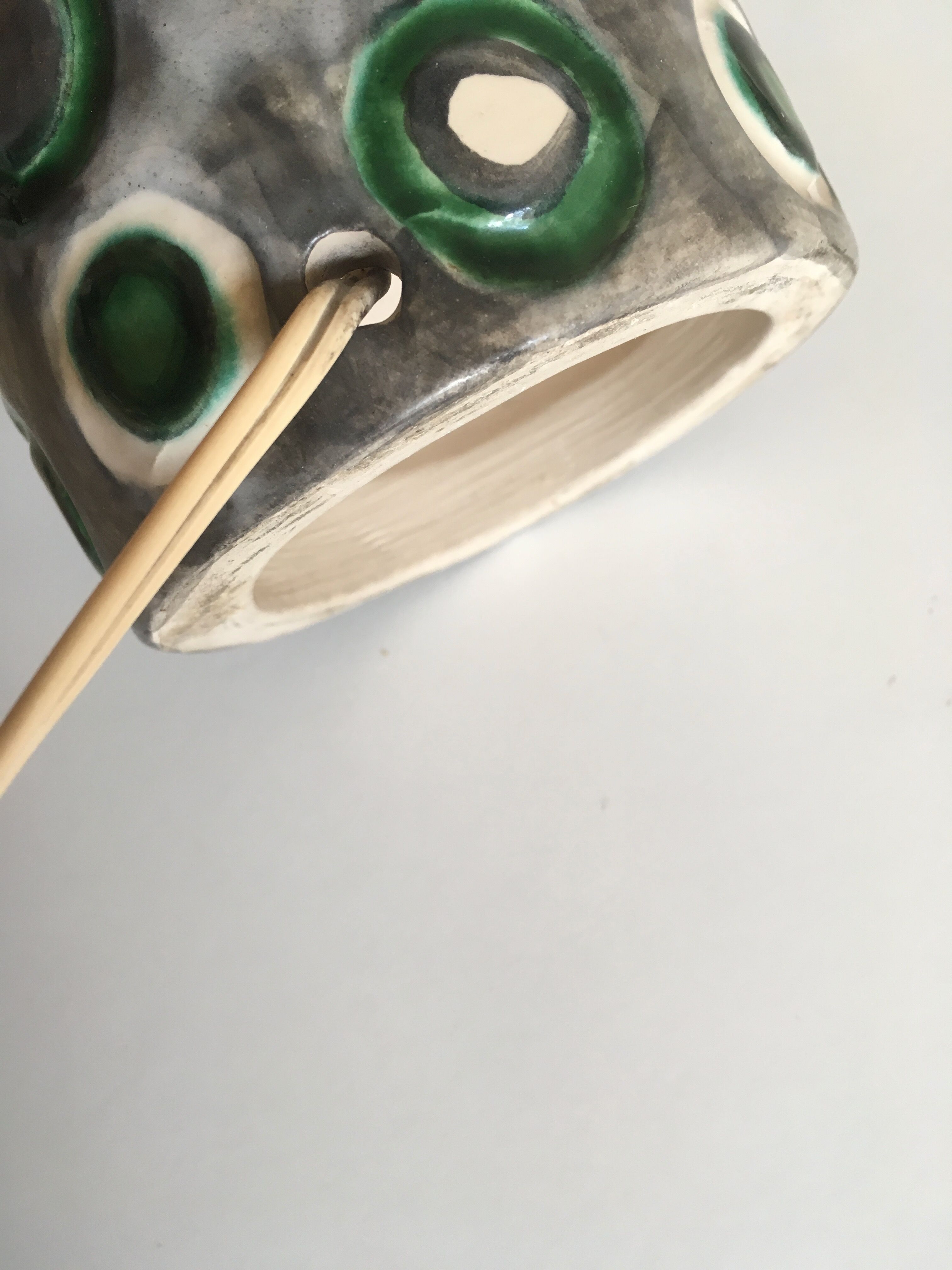 Ceramic lamp 1960 rope lampshade