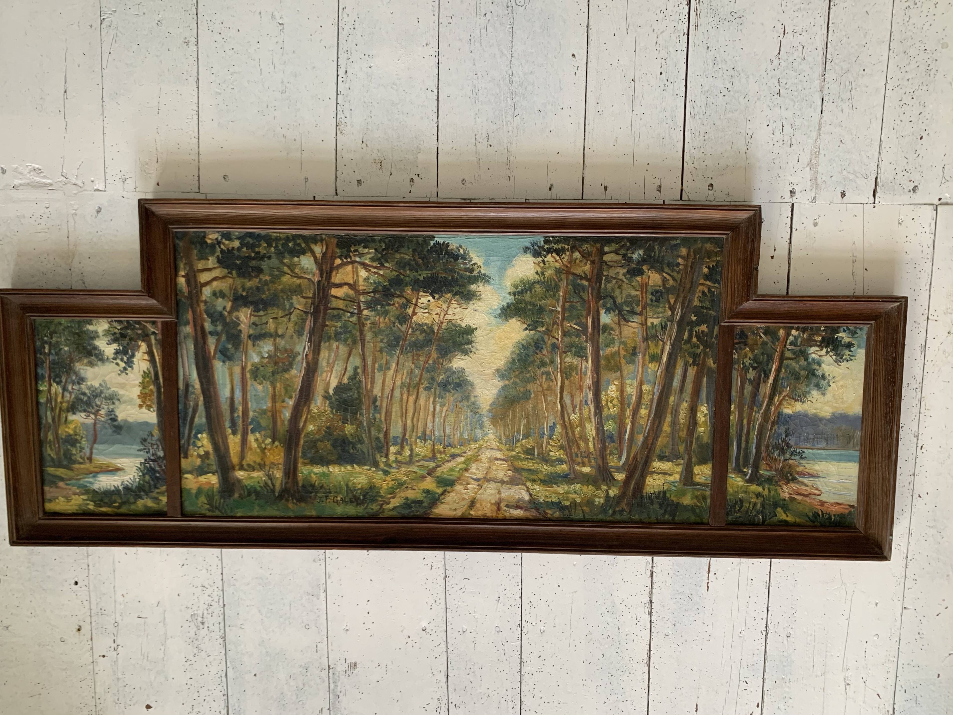 Hossegor and his pines, large triptych. 1946