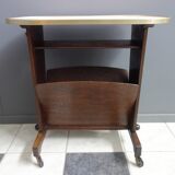 Pink formica magazine table 1950s