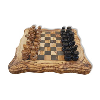 Jeu d'échecs en bois de petite taille 8,5 "avec 32 pièces artisanales