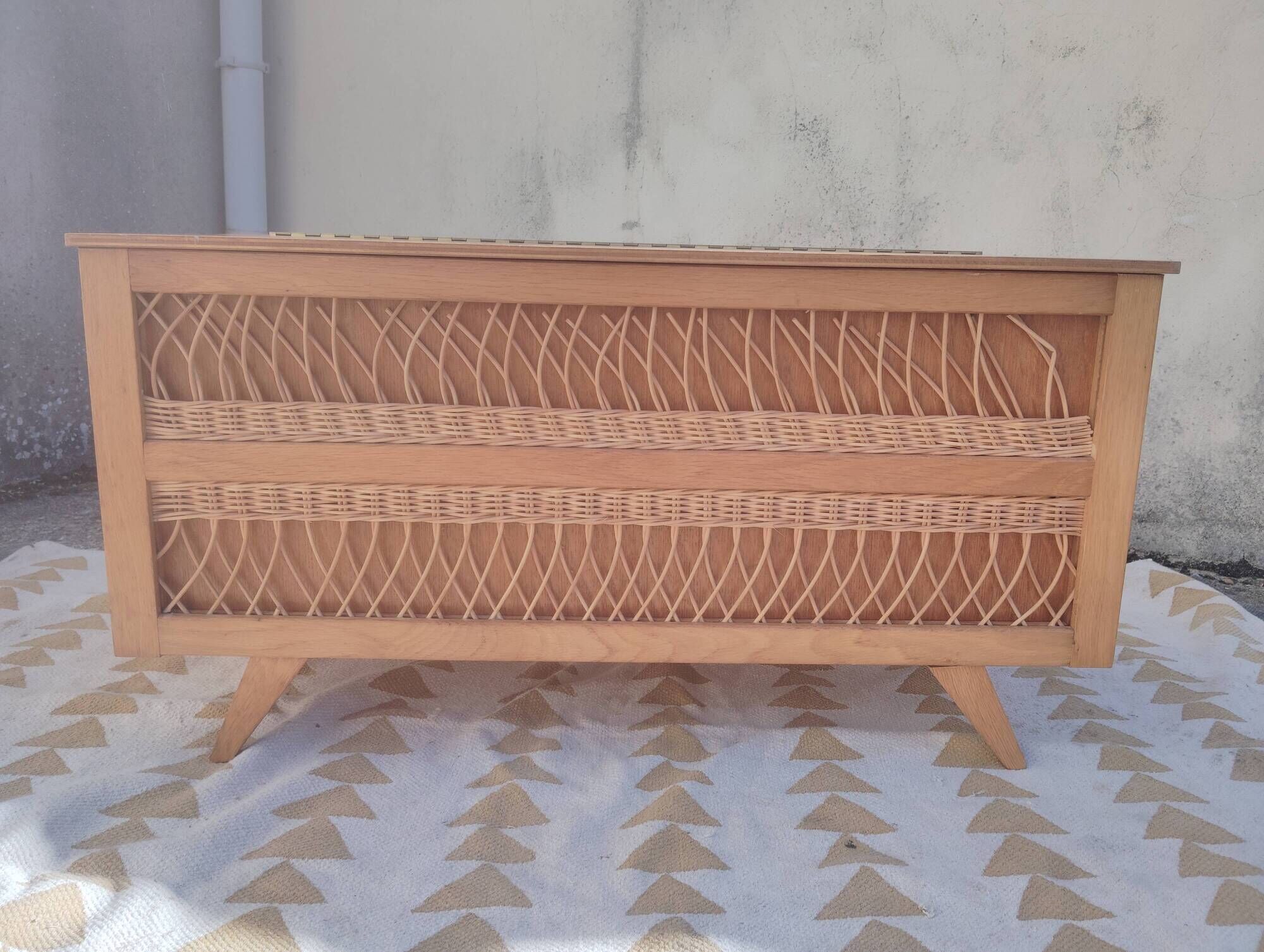 Vintage wicker toy chest