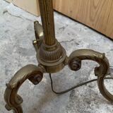 Lampadaire tripode laiton doré vintage