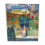 Oil on orientalist canvas