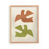 Duo of paintings - paintings on paper - 30x40cm - signed Eawy