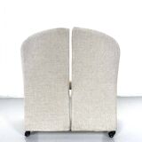 Paire de fauteuils sur roulettes pour Saporiti Italia, nouvelle tapisserie, années 1970.