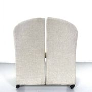 Pair Of Armchairs On Casters For Saporiti Italia, New Upholstery, 1970s