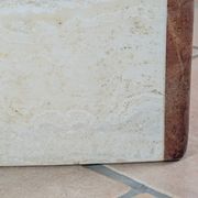 Travertine and marble coffee table