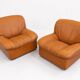 1970’s Vintage cognac leather lounge chairs ‘Giusy’ from Neoflex, Italy