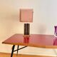 Original table by Ico Parisi with a structure of wood, metal, and stained glass.