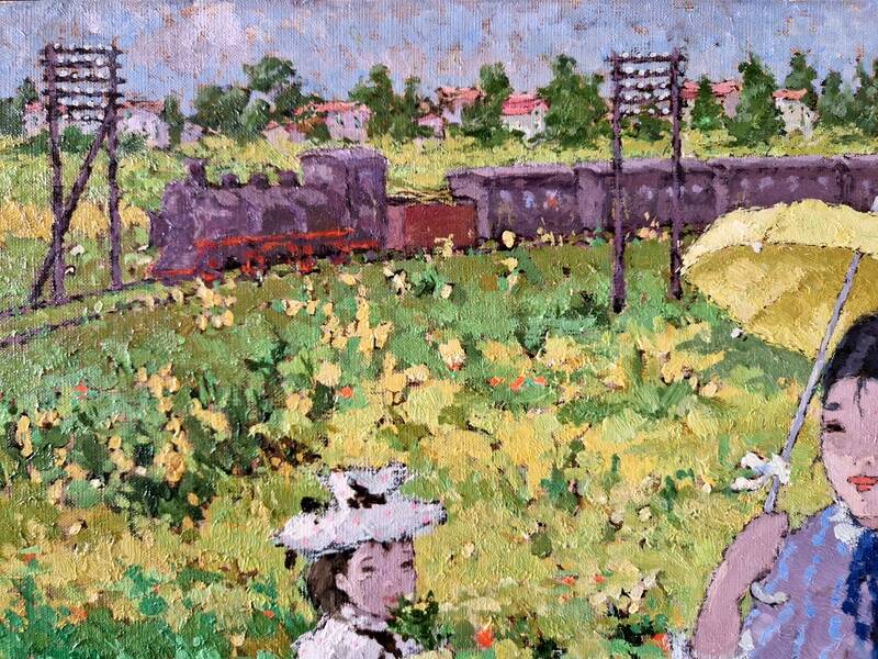 Suzanne Eisendieck (1908-1998) - Oil on canvas - "Sunday in the fields" - Signed