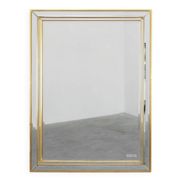 Hollywood Regency Metal Mirror by Deknudt, Belgium 20th Century