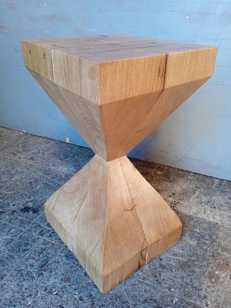 Vintage solid chene diabolo stool