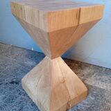 Vintage solid chene diabolo stool