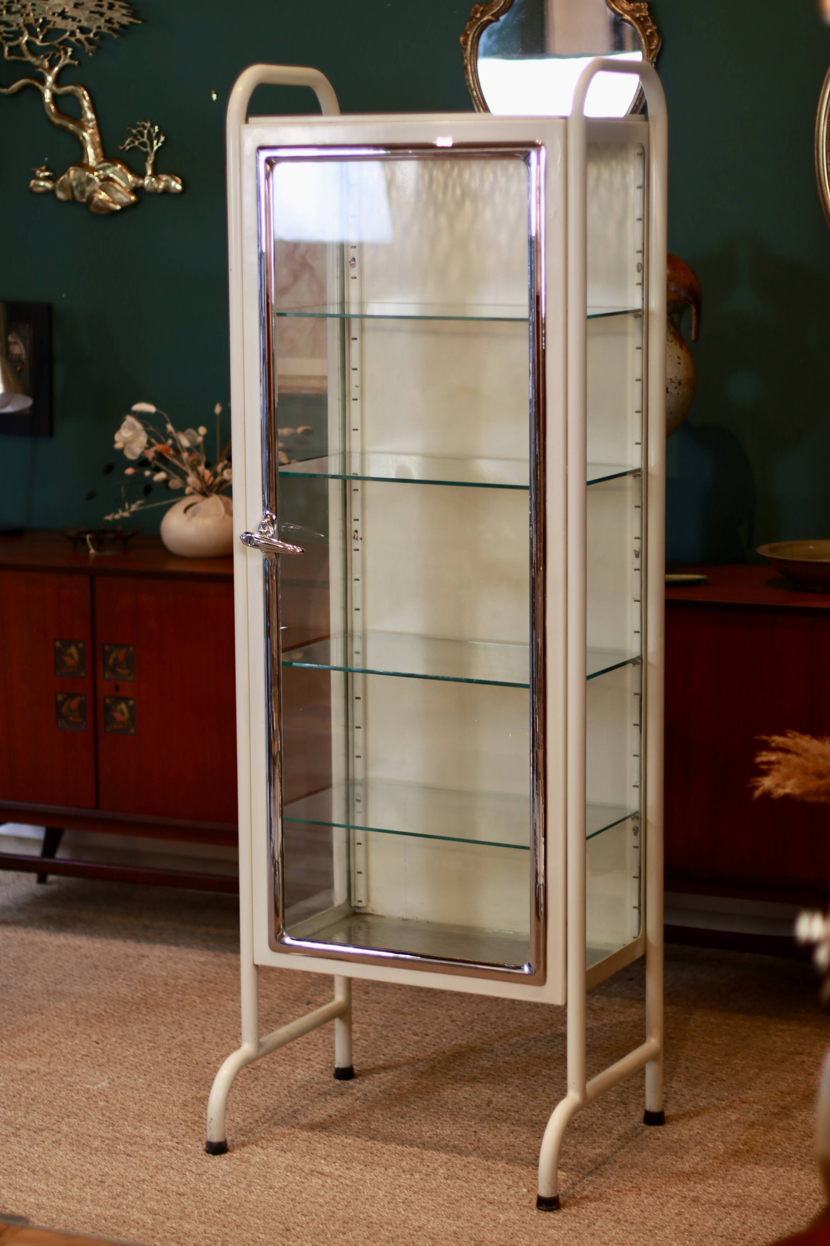 Vintage pharmacy display case