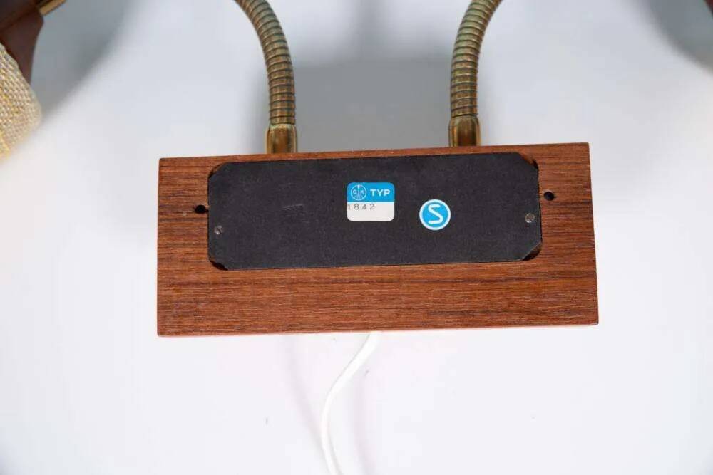 Vintage teak wall lamp for bedside, wall lamp Sweden 1960s