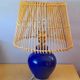 Lampe en grès émaillé bleu 1960
