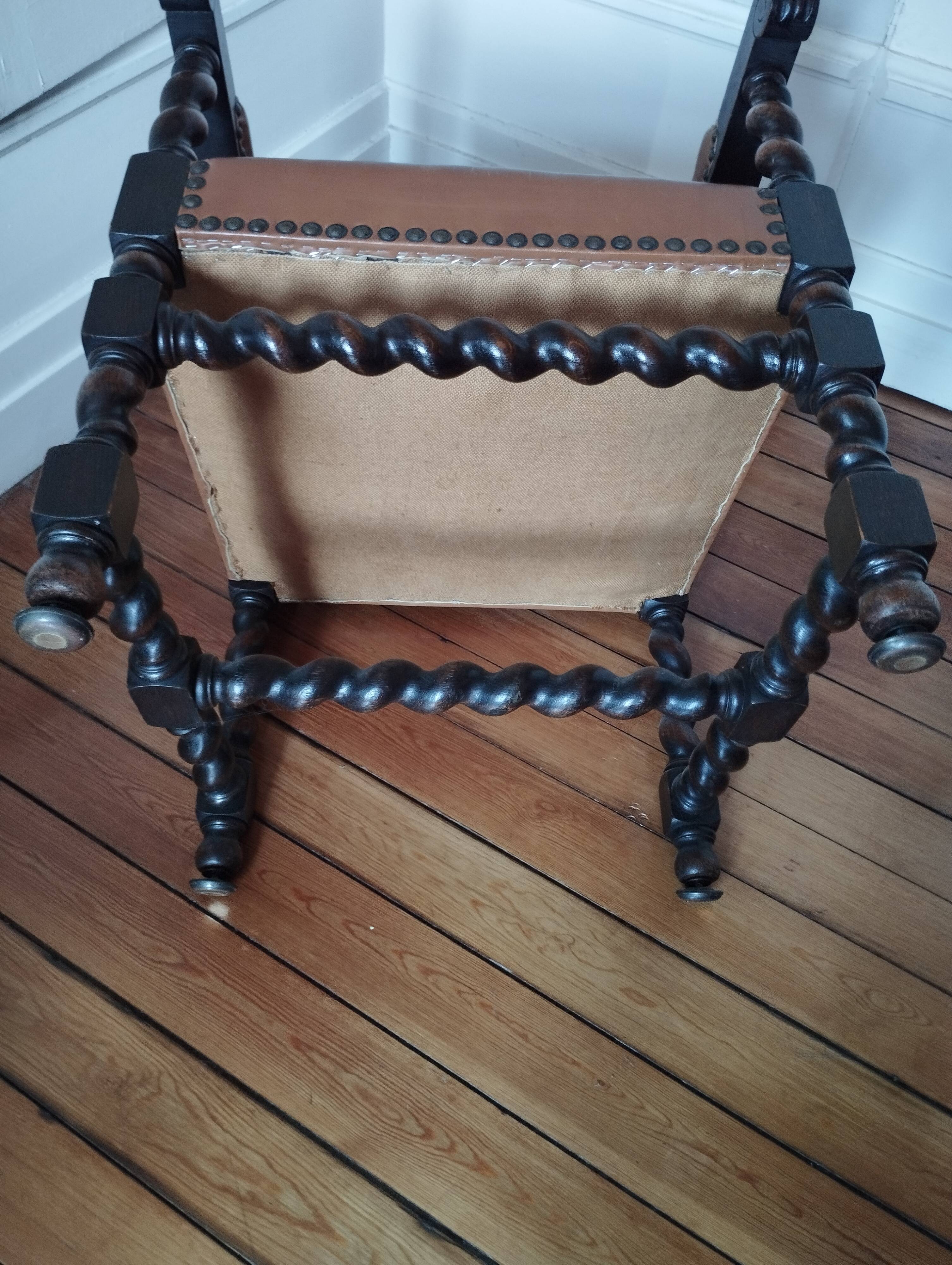 3 Louis XIII style armchairs