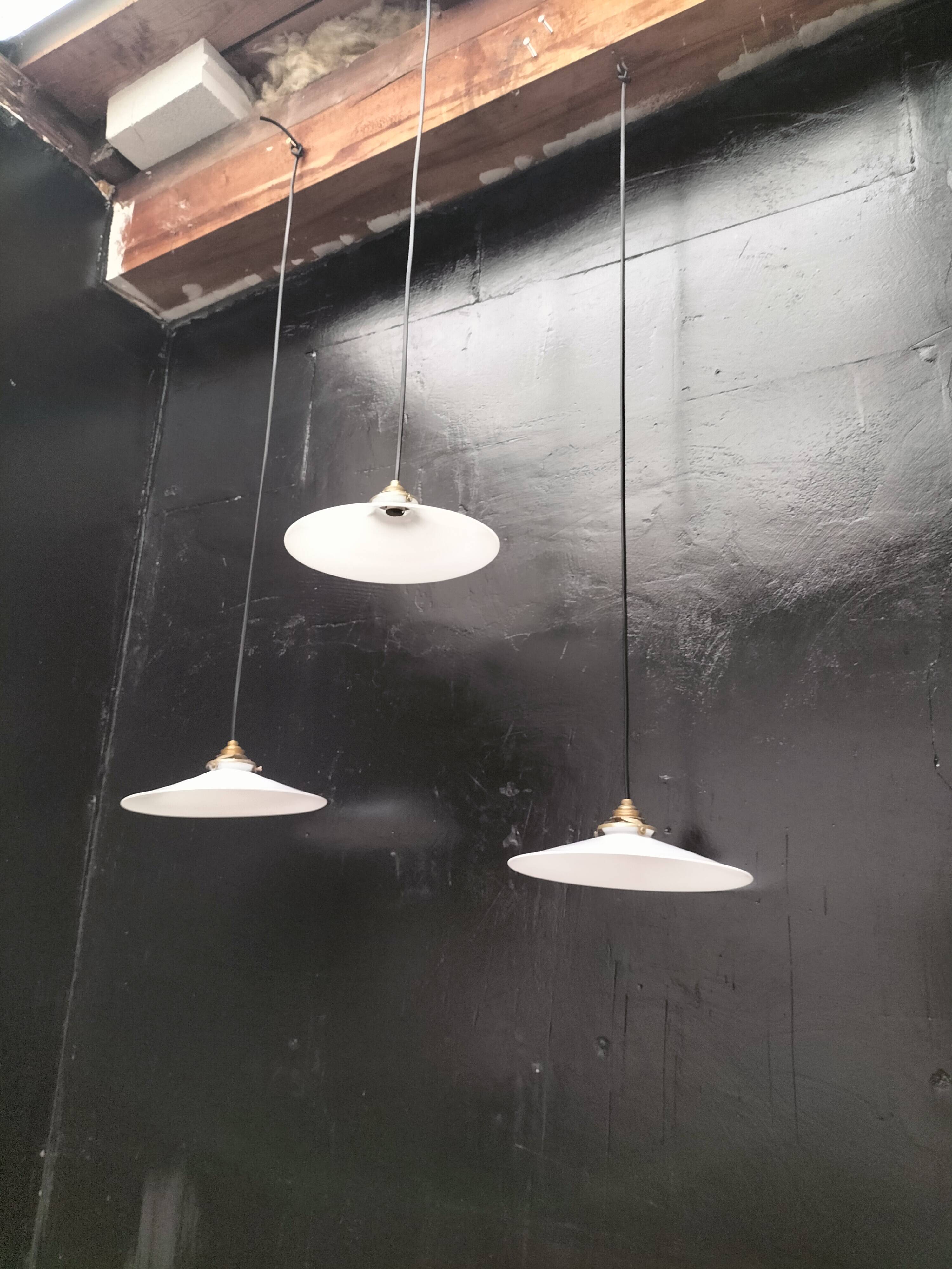 Opaline pendant lights