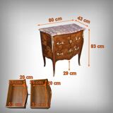Small marquetry chest of drawers, Louis XV style – early 20th century