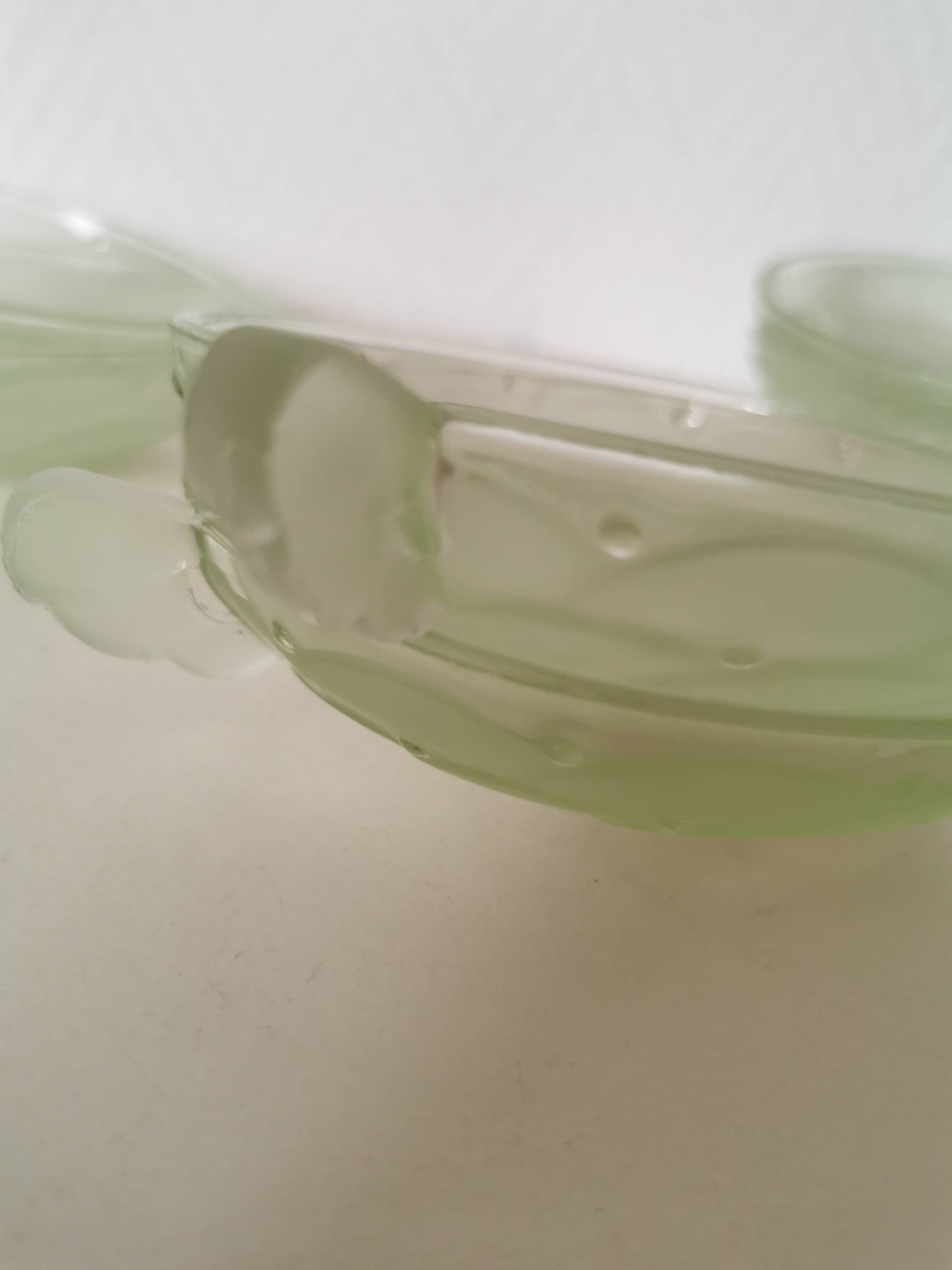 Art Deco dessert service in uraline, salad bowl and cup