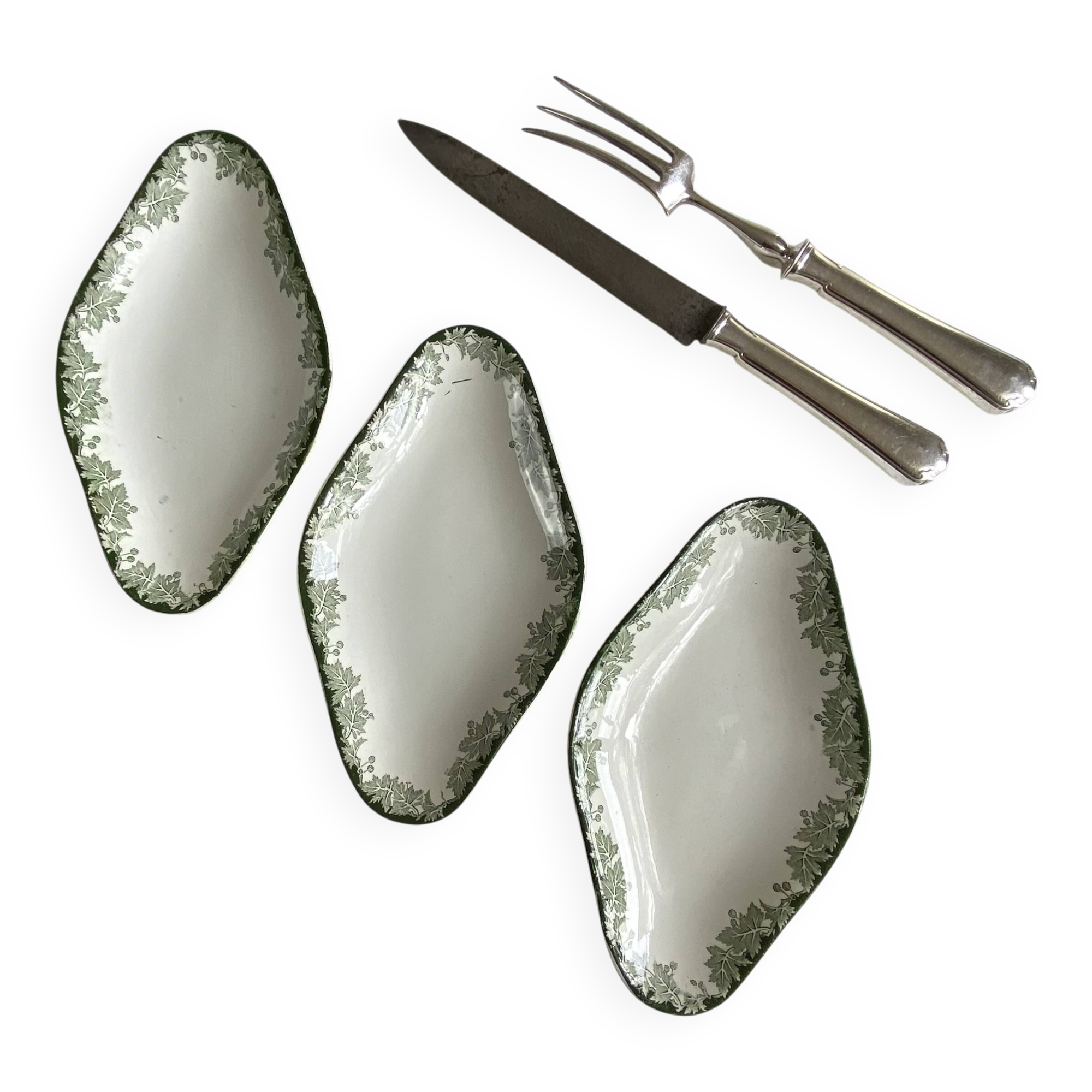 3 raviers petit plat de service terre de fer Saint Amand et Hamage