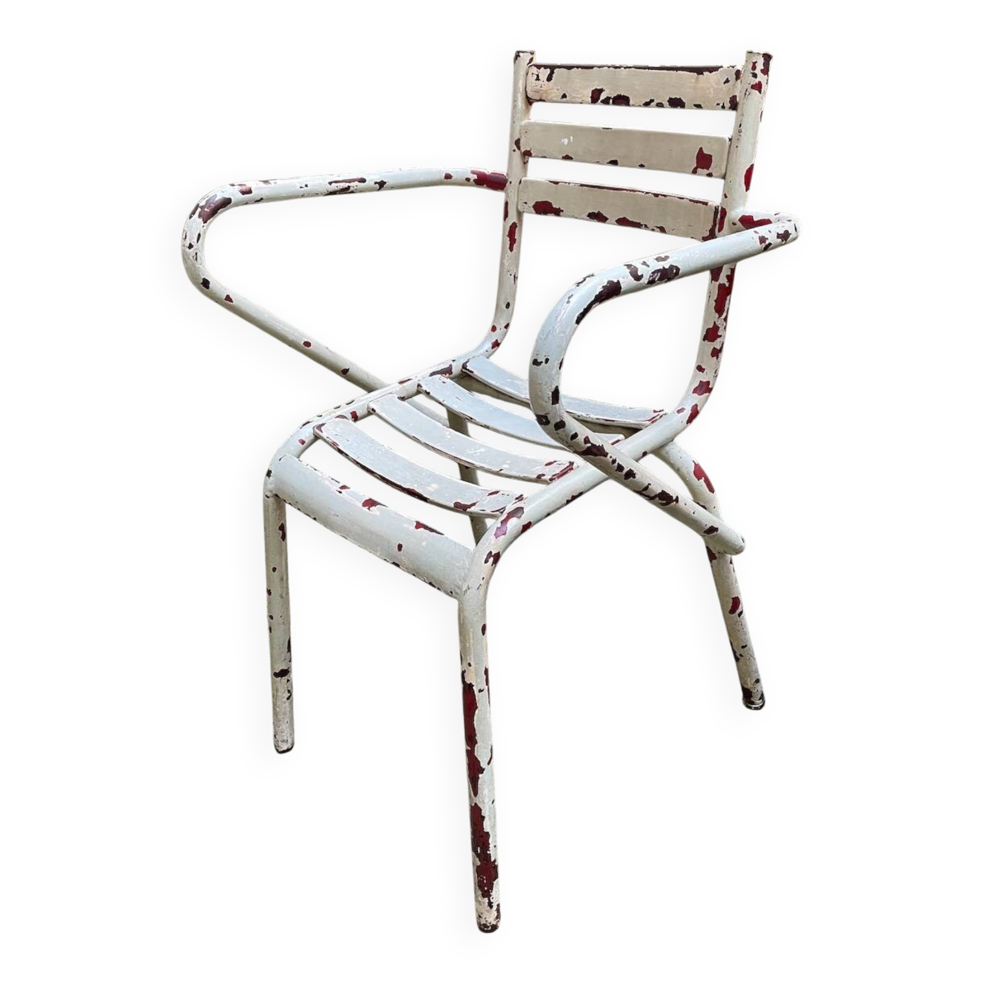 Tolix-style garden armchair