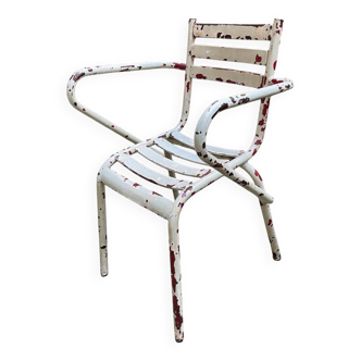 Tolix-style garden armchair