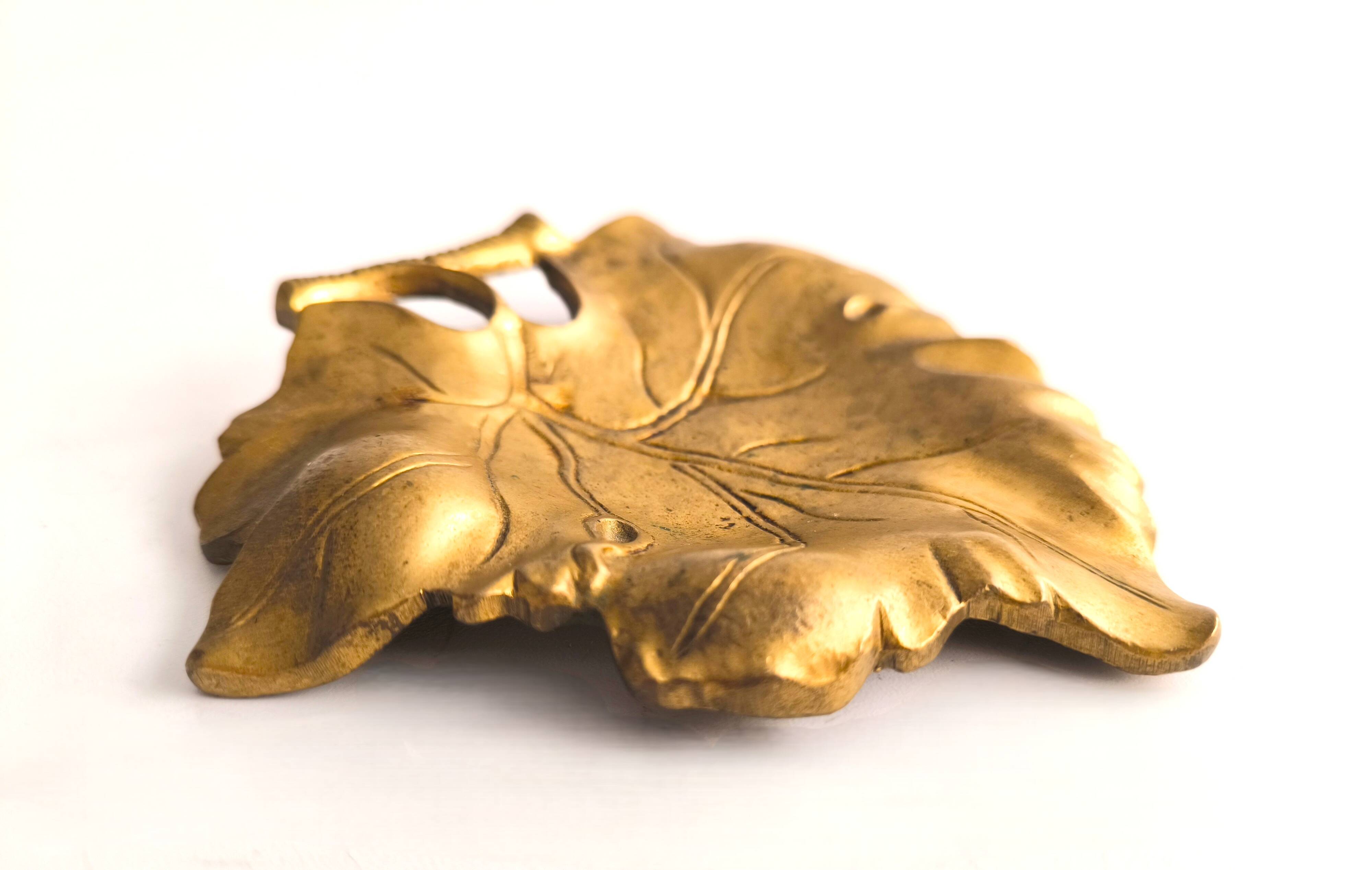French Dessert Set: Candelabrum and "Feuille" Tray in Gilded Bronze