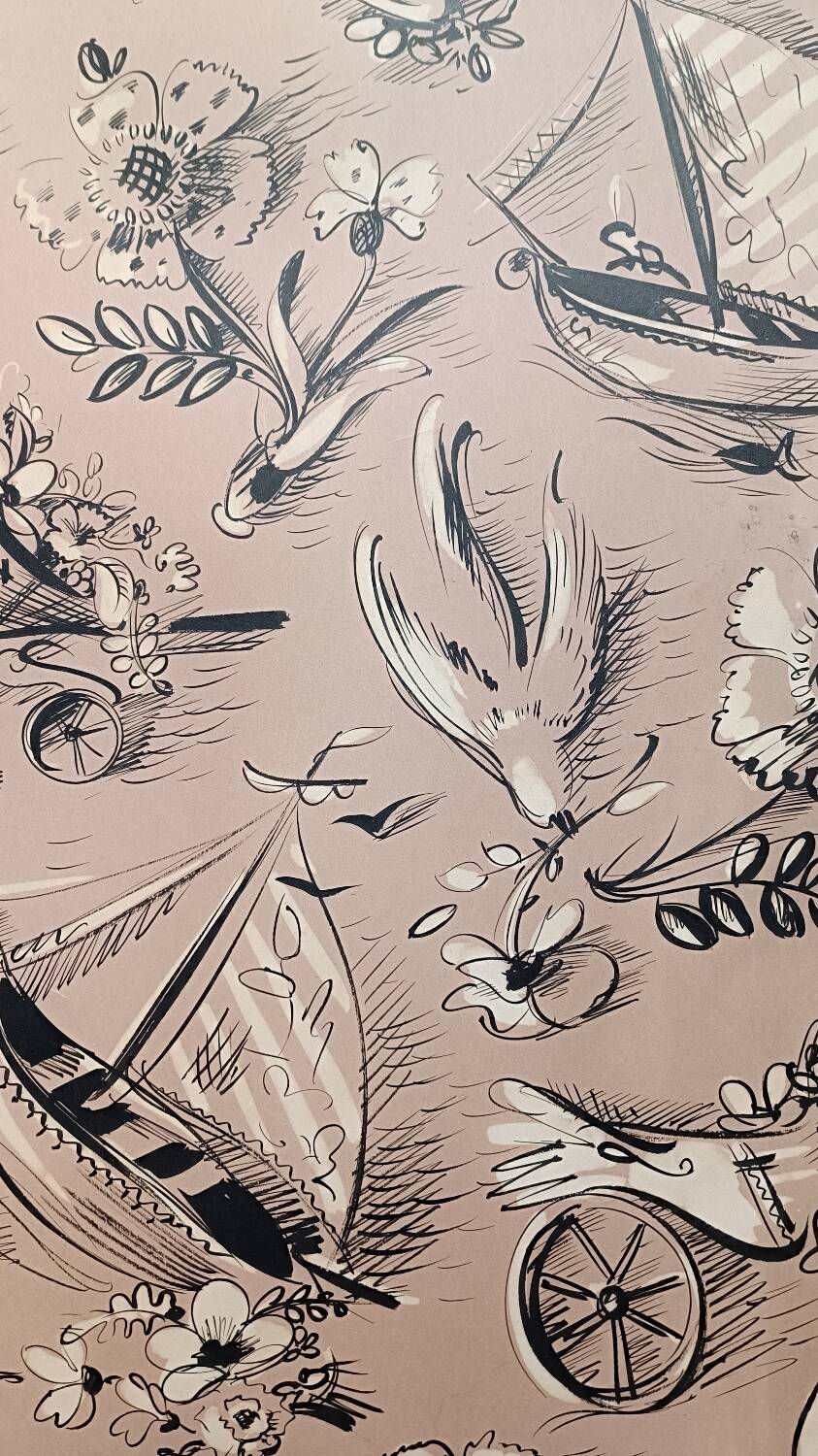 Vintage silk textile design