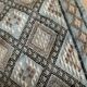 Handmade turquoise and beige wool rug, new.