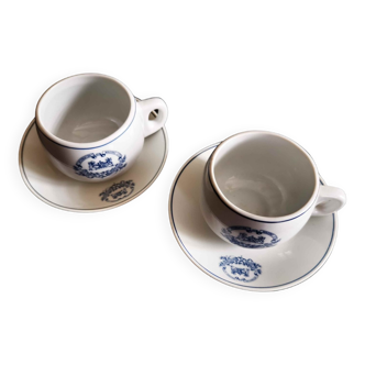 Lot 2 tasses café Service à café de la Compagnie internationale des Wagons -lits