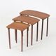 Set of 3 asymmetrical teak nesting tables / side tables / Mid Century Danish Modern Design / 1950s / 1960s