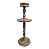 Vintage turned wood ashtray on stand - Height 55 cm - Rustic style