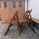 Wooden folding chairs, 70s