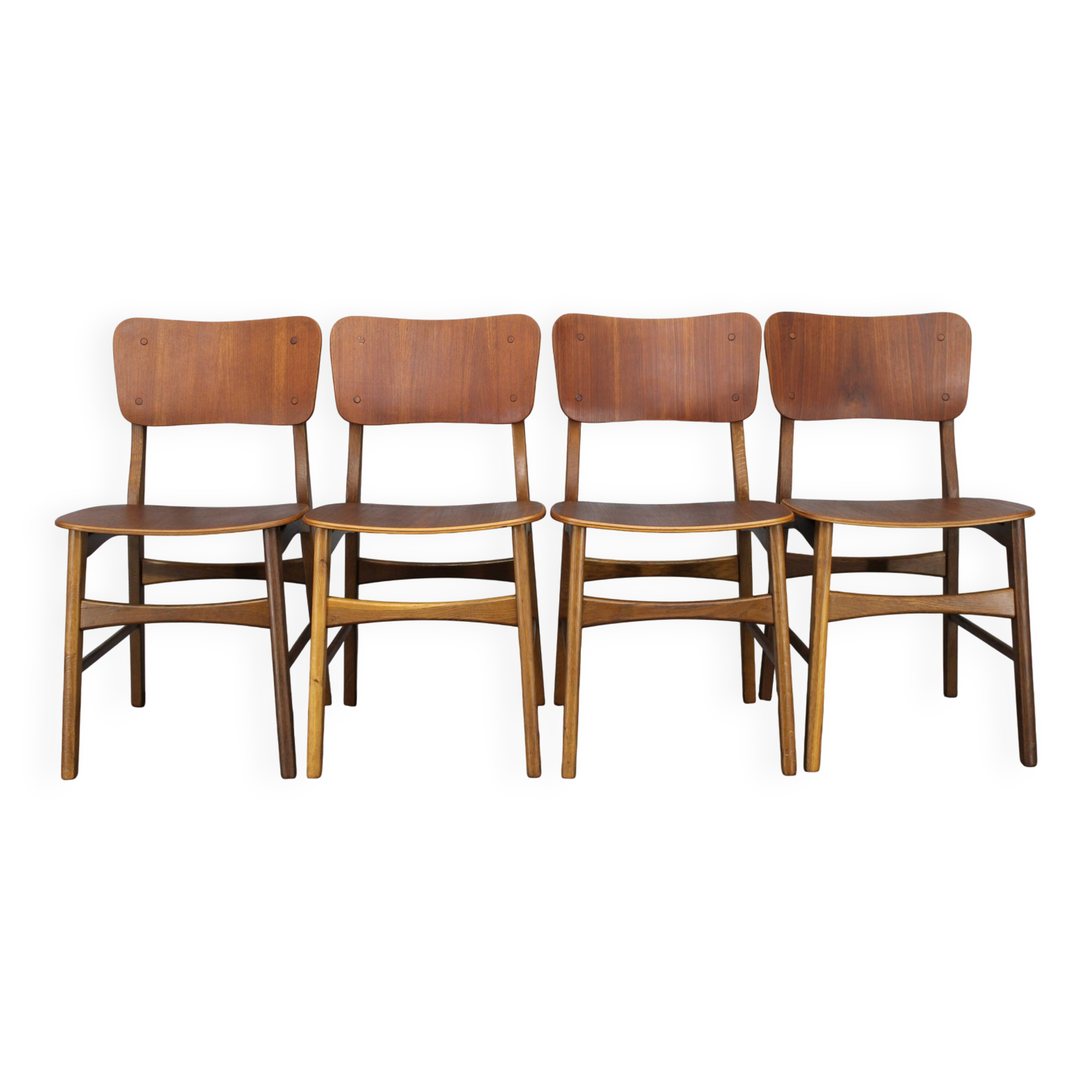 1960s Ib Kofod Larsen Set of 4 dining Chairs in Teak Finish, Denmark