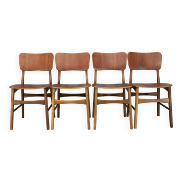 1960s Ib Kofod Larsen Set of 4 dining Chairs in Teak Finish, Denmark