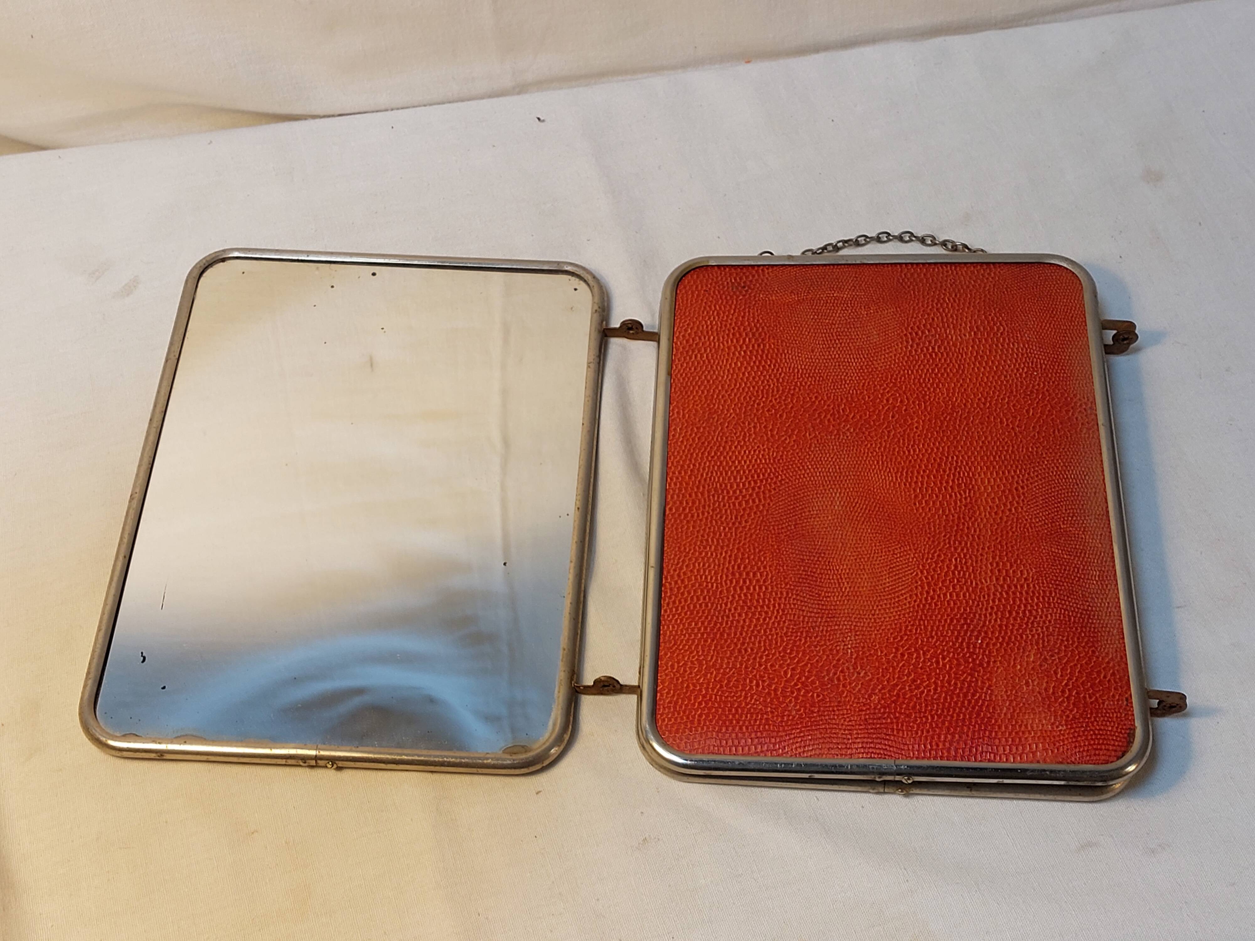 Vintage barber triptych mirror