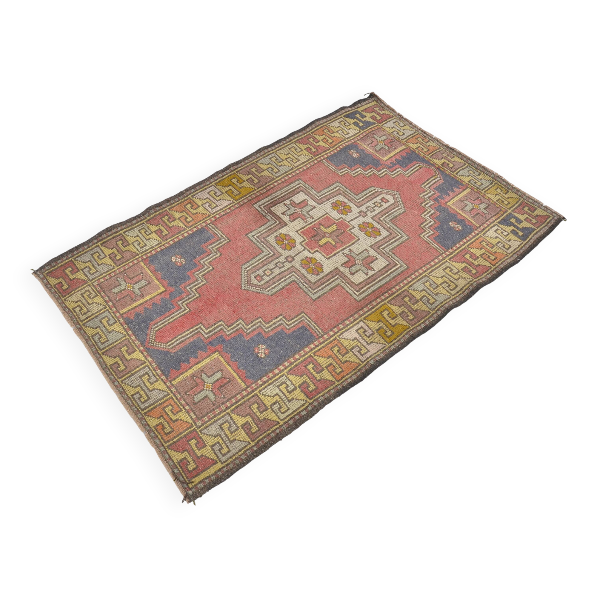 Tapis Oushak rouge et bleu sku 2451