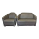 Two-seater sofa and a grey leather armchair Italia.