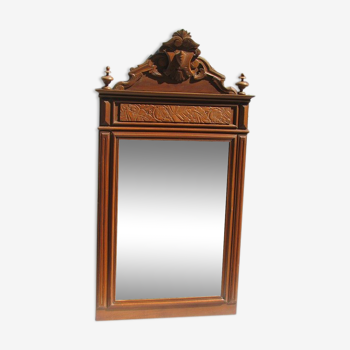 Miroir Art Deco en noyer, biseauté