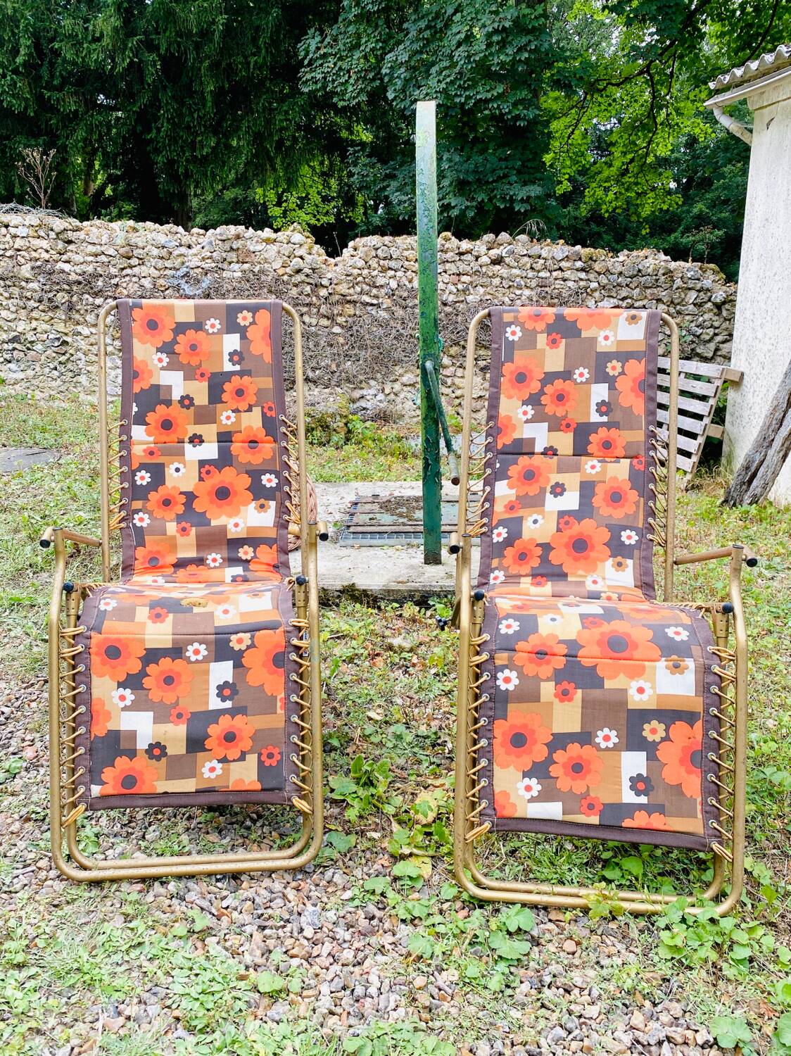 Pair of Lafuma Vintage recliner chairs