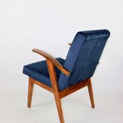 Vintage armchair 300-123, design by M. Puchała navy blue - set of 2 pieces