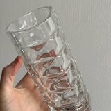 Small thick glass vase, triangular design